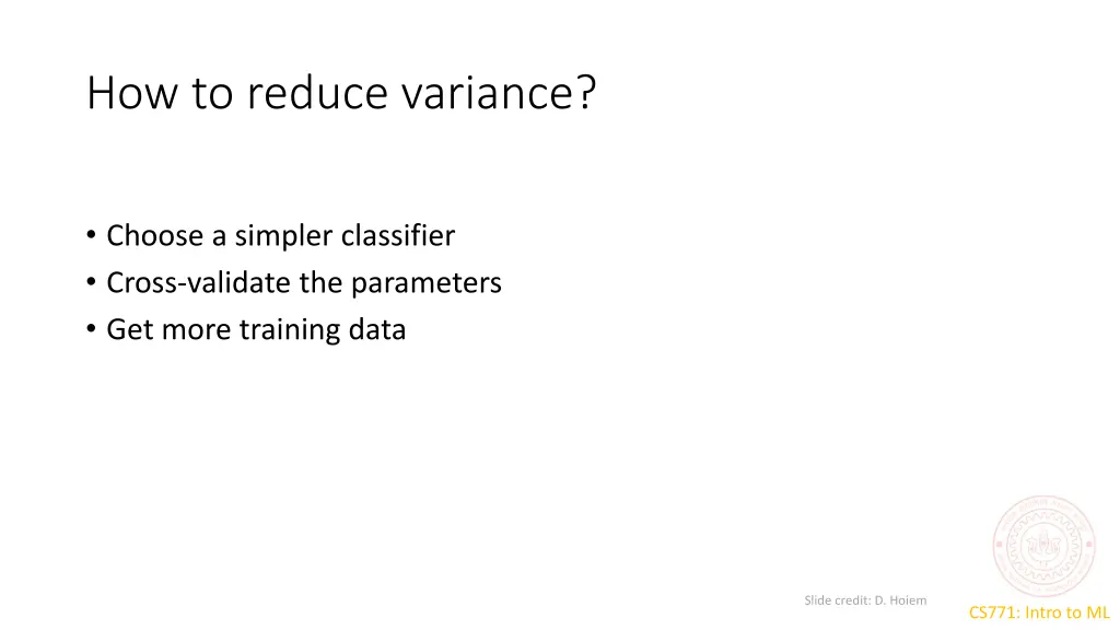 how to reduce variance