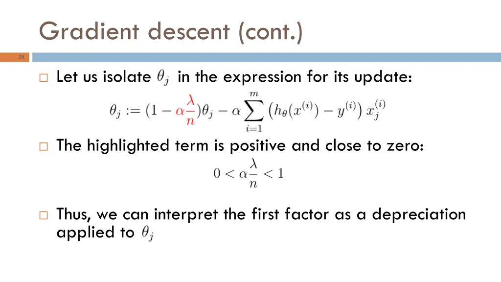 gradient descent cont