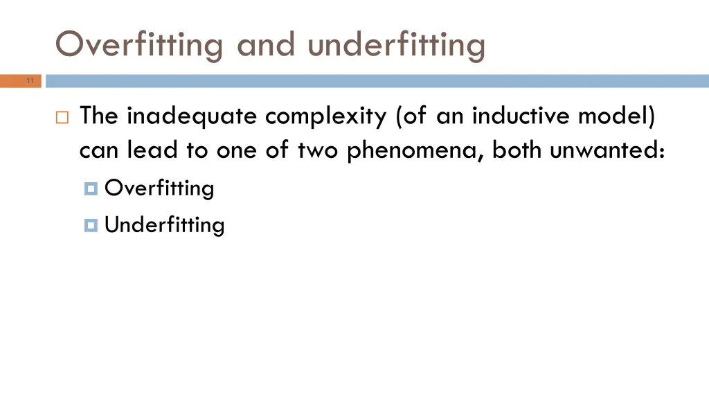 overfitting and underfitting