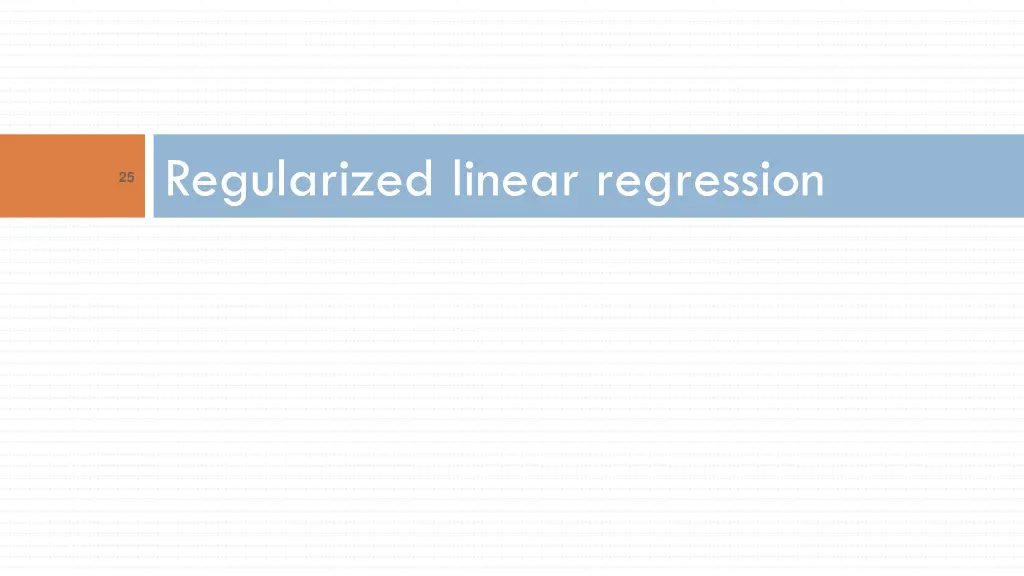 regularized linear regression