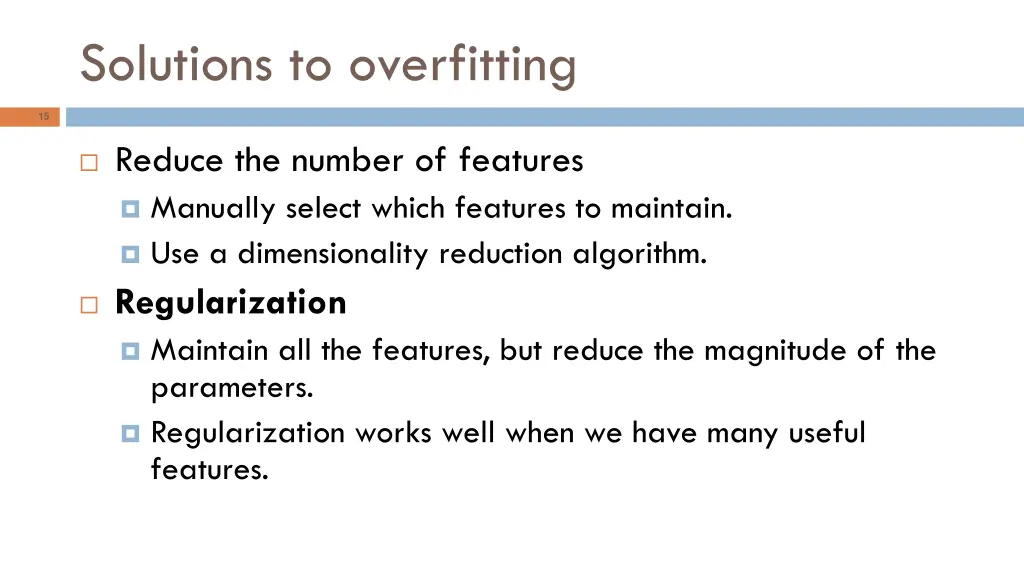 solutions to overfitting