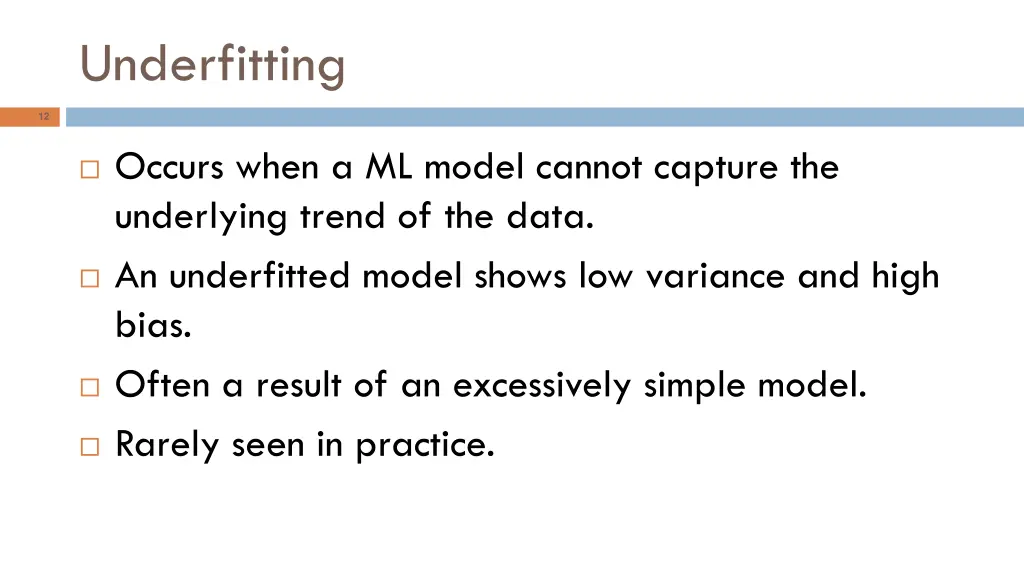 underfitting