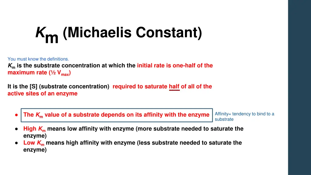 k m michaelis constant