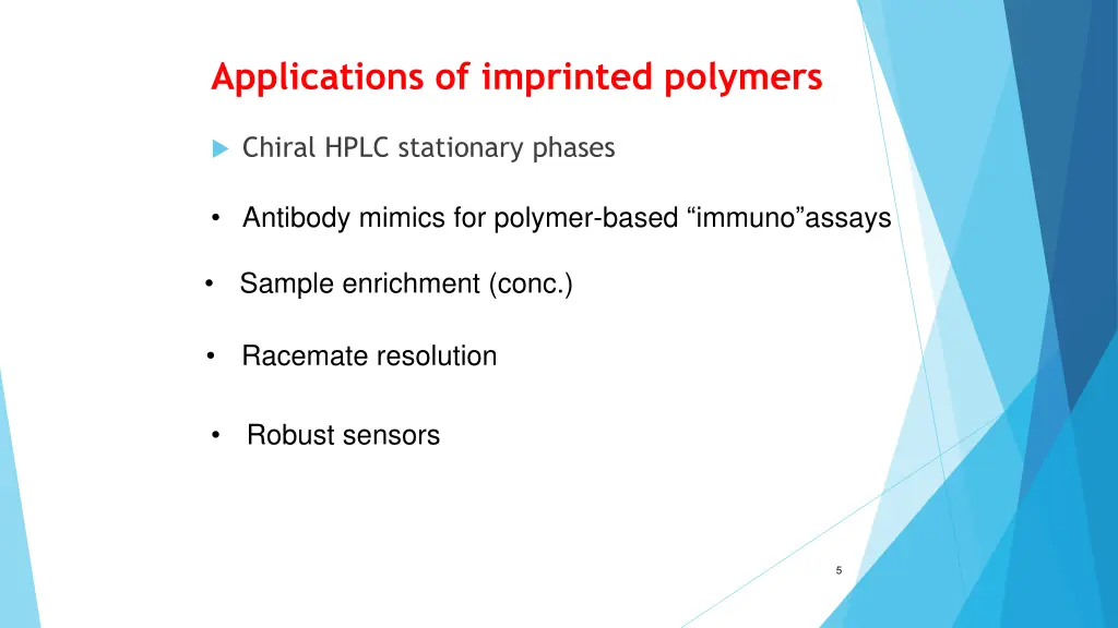 applications of imprinted polymers