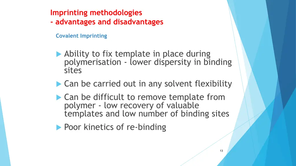 imprinting methodologies advantages