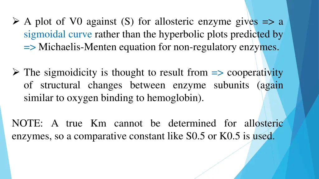 a plot of v0 against s for allosteric enzyme