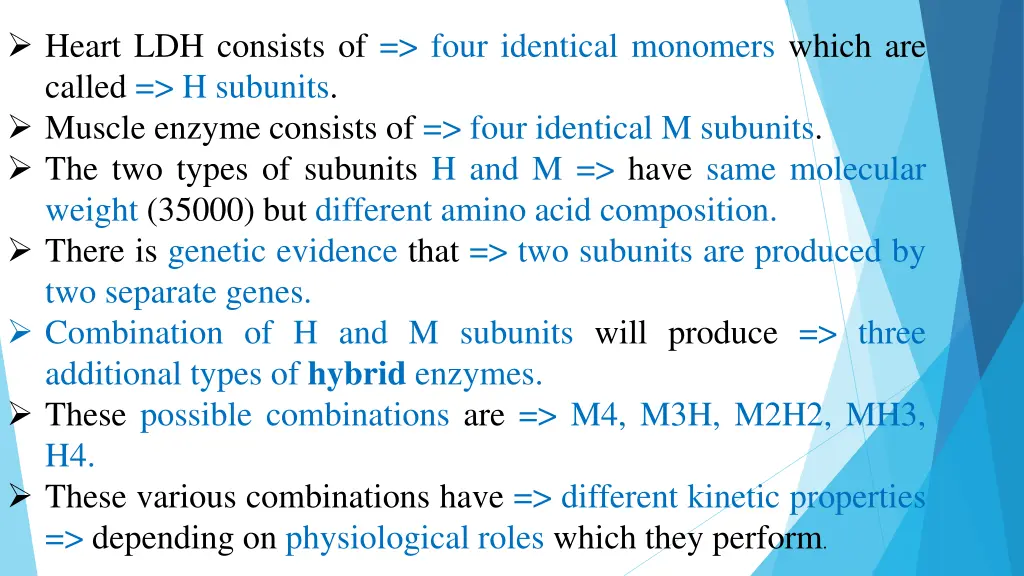 heart ldh consists of four identical monomers