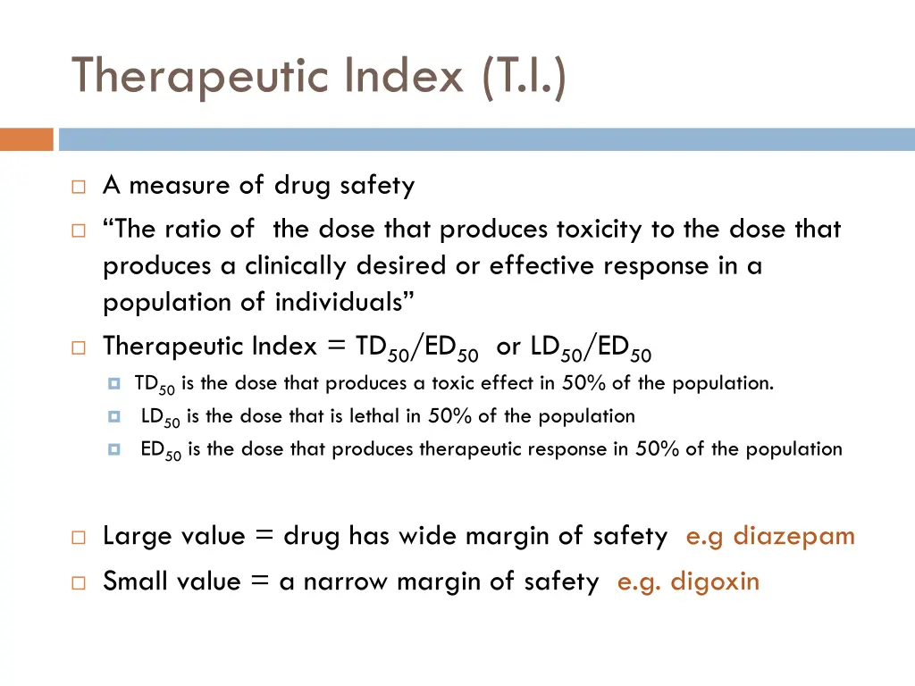 therapeutic index t i