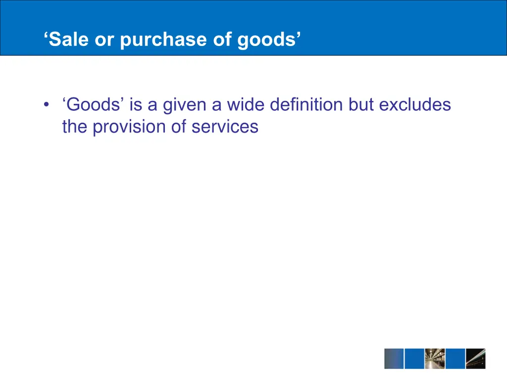 sale or purchase of goods