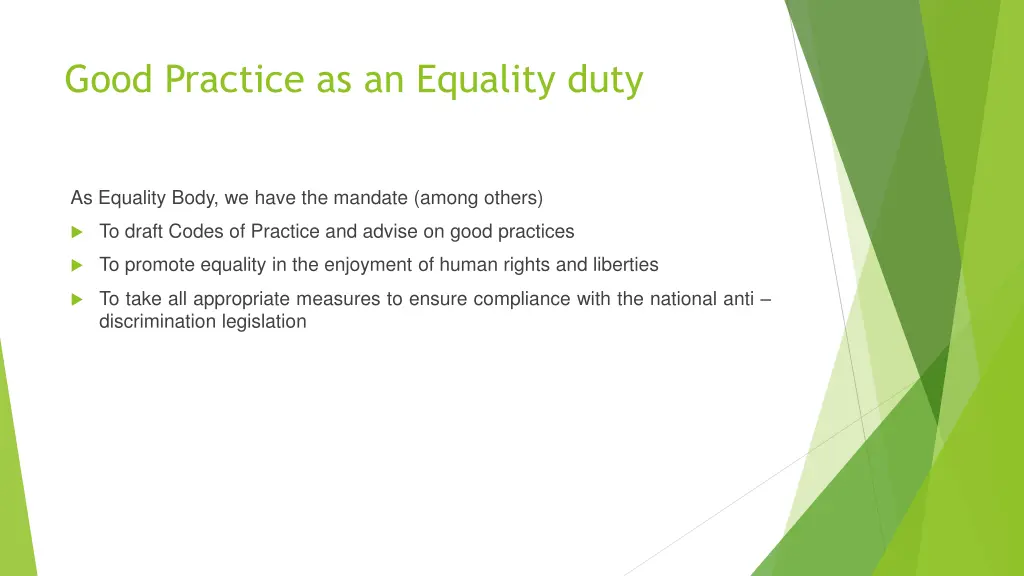 good practice as an equality duty