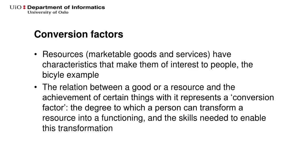 conversion factors