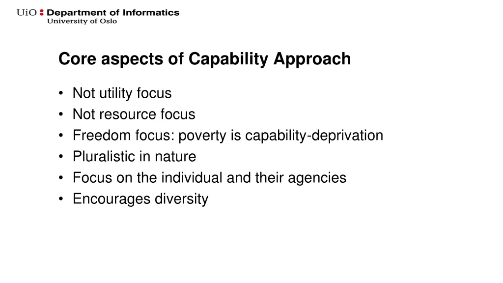 core aspects of capability approach