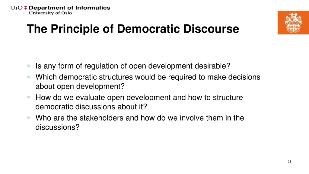 the principle of democratic discourse