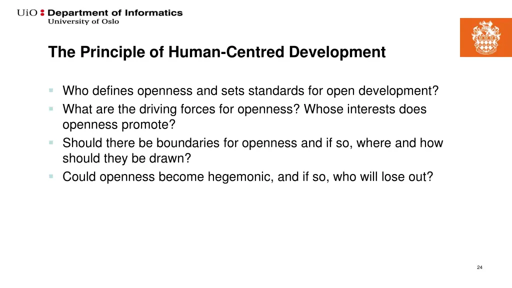 the principle of human centred development