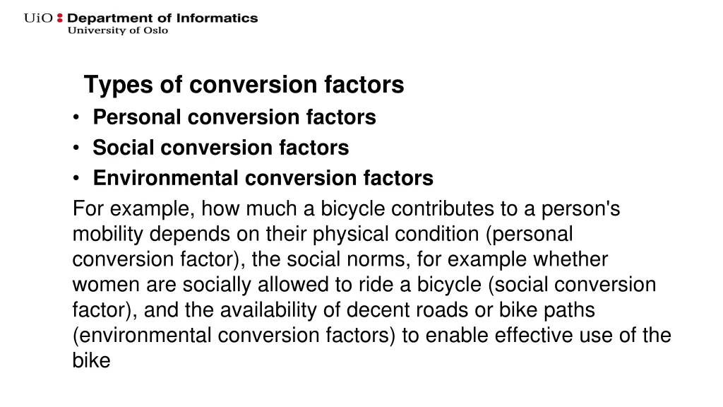 types of conversion factors personal conversion