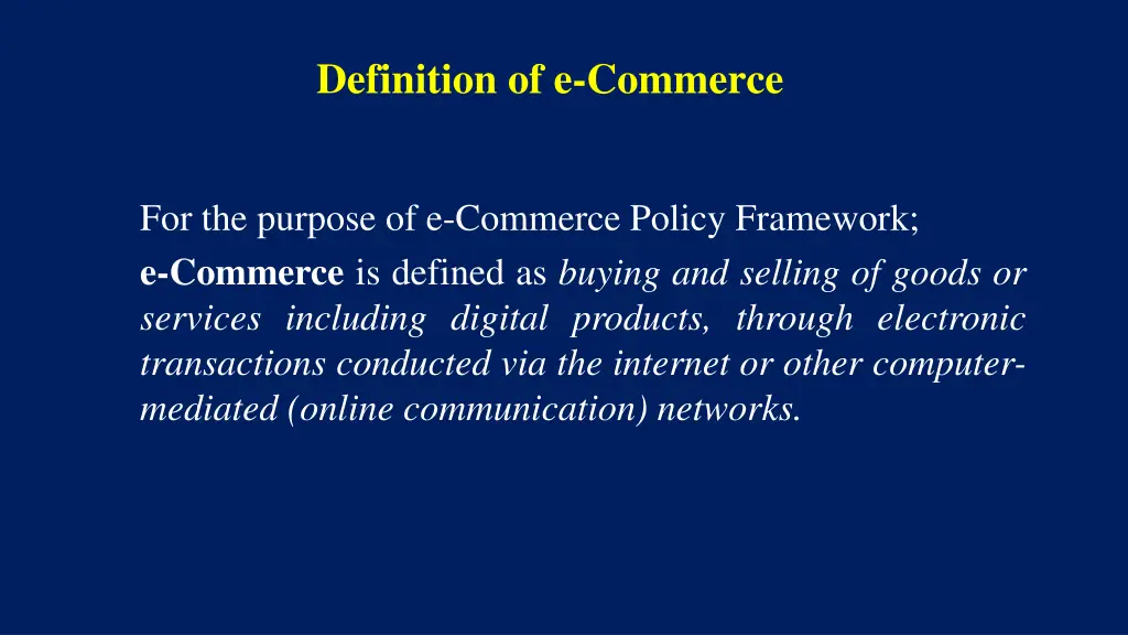 definition of e commerce