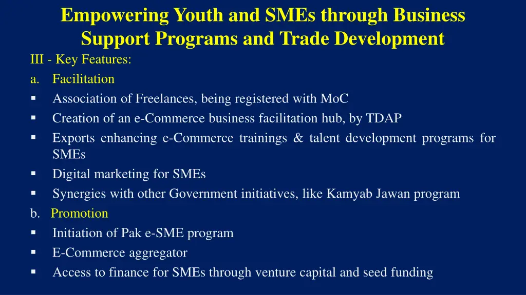 empowering youth and smes through business