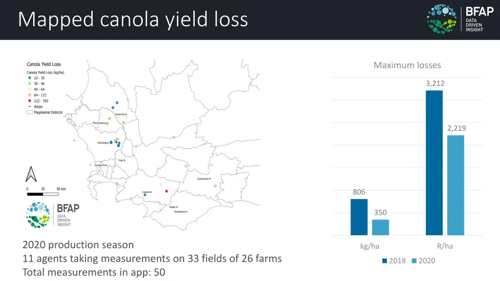 mapped canola yield loss