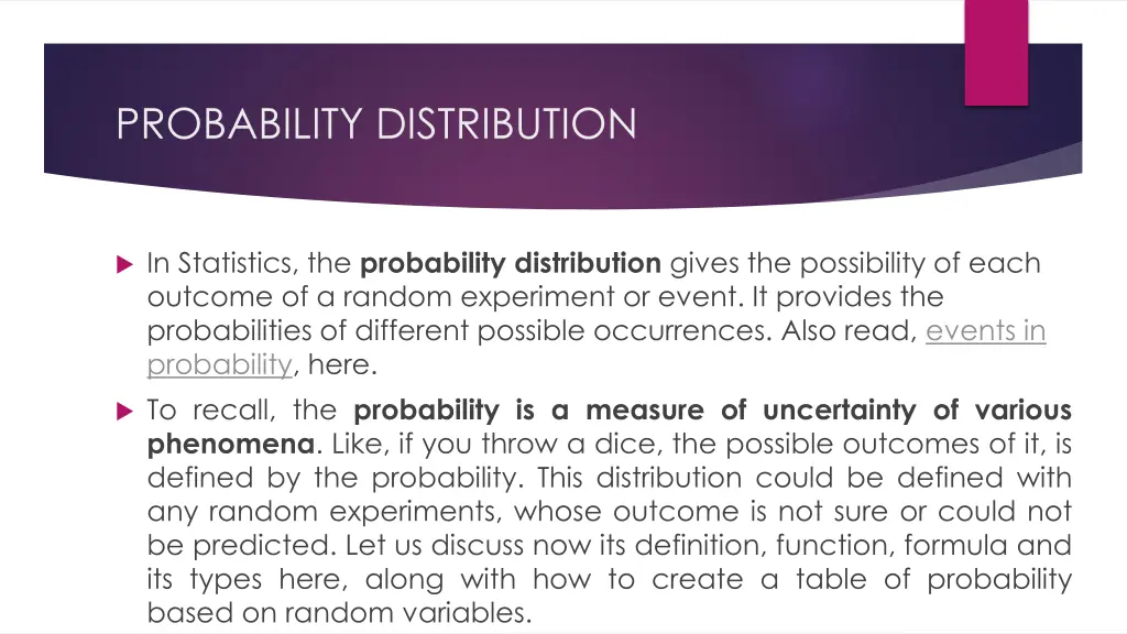 probability distribution