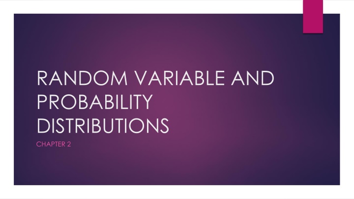 random variable and probability distributions