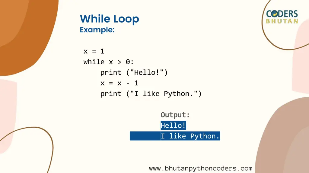 while loop example