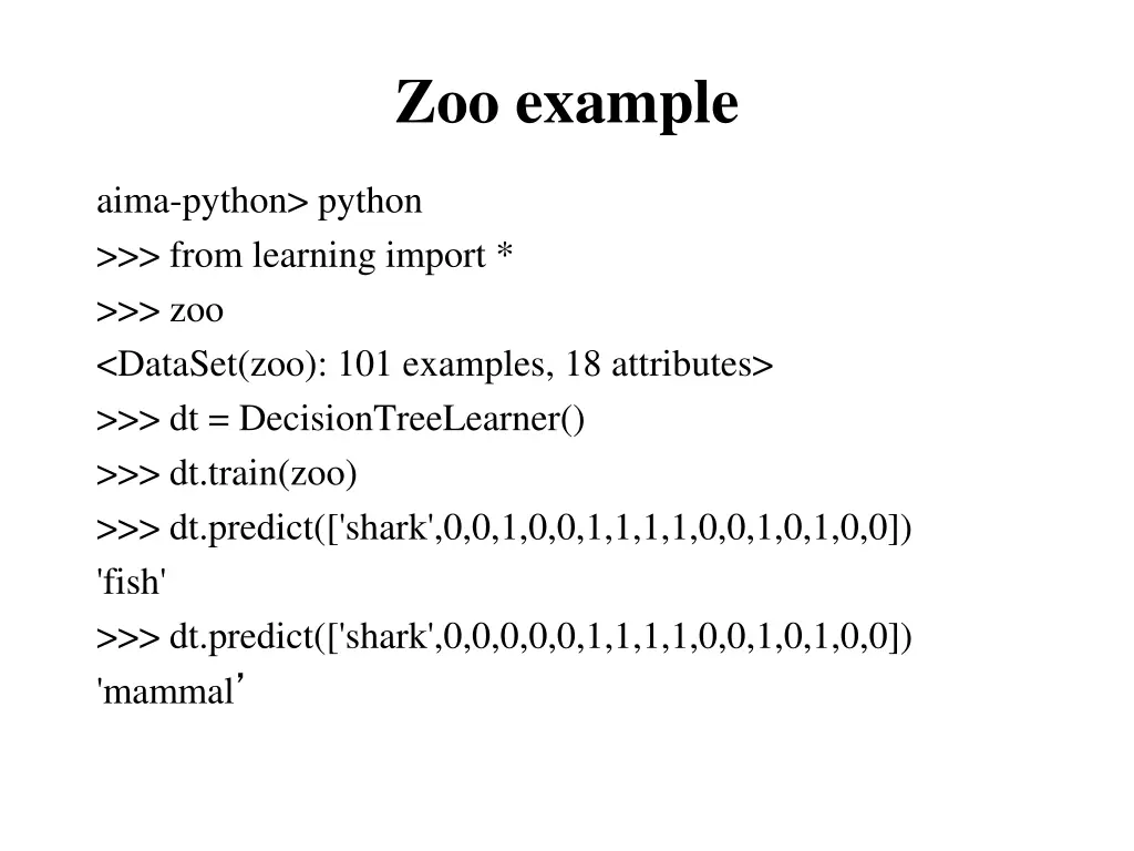 zoo example