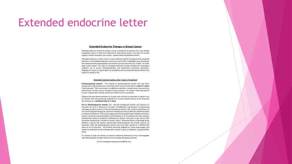 extended endocrine letter