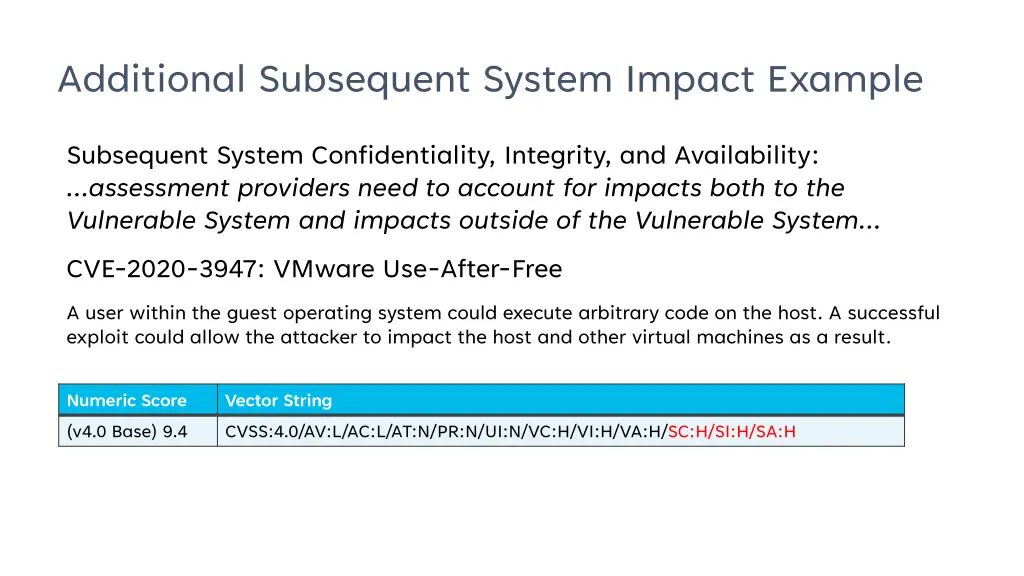 additional subsequent system impact example