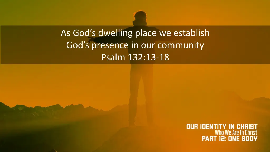 as god s dwelling place we establish