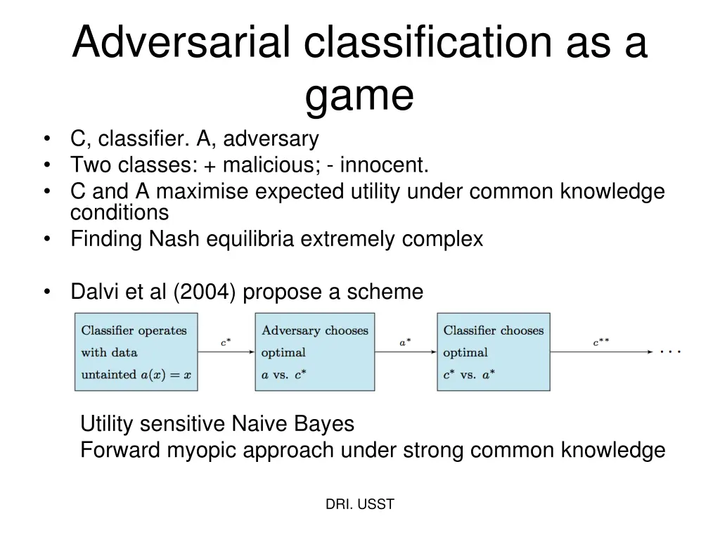 adversarial classification as a game c classifier