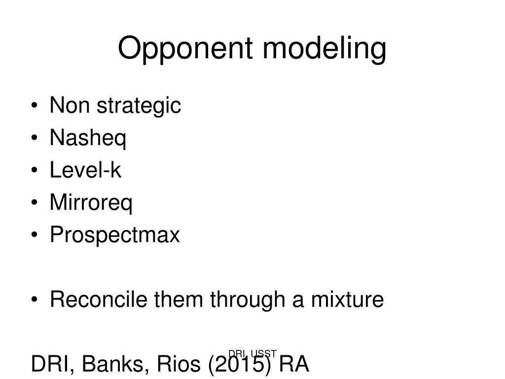 opponent modeling