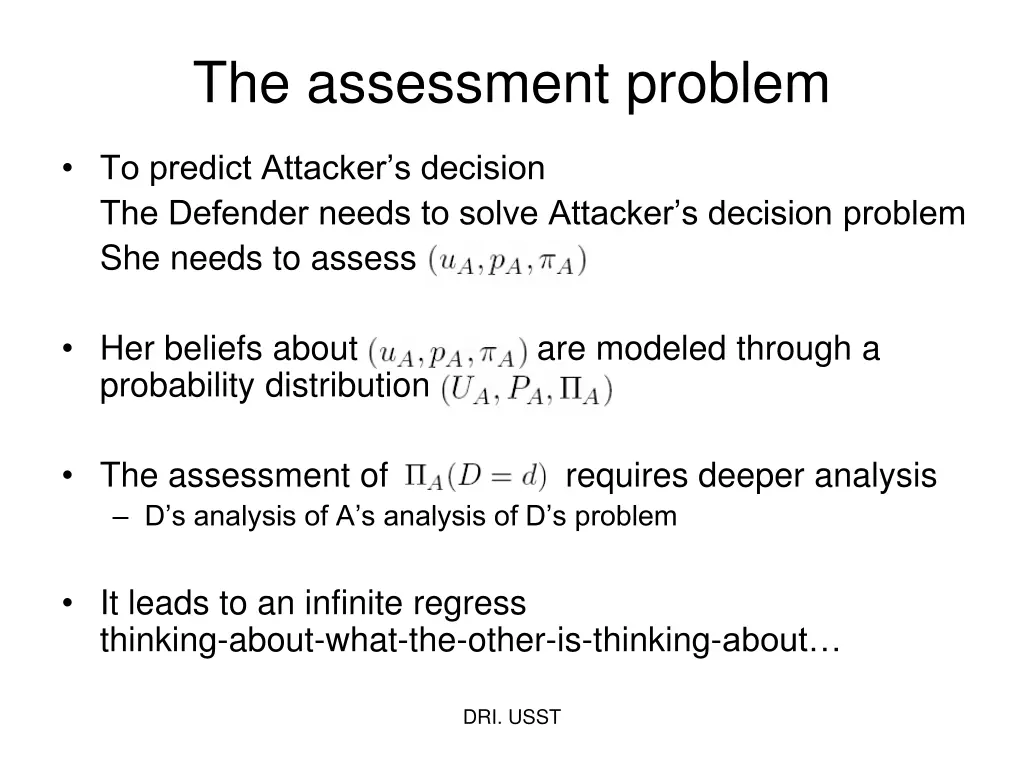 the assessment problem