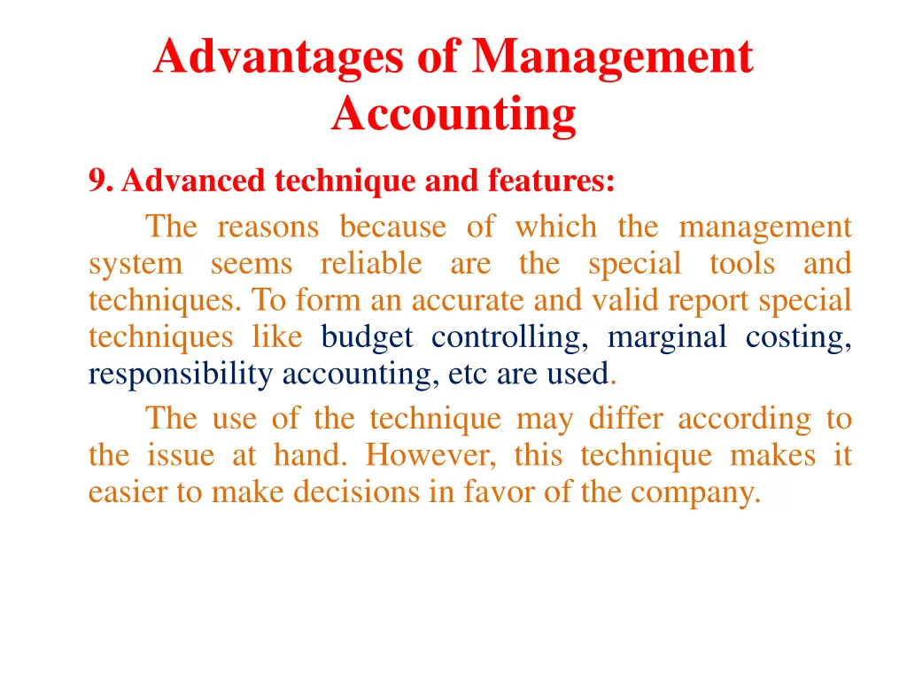 advantages of management accounting 6