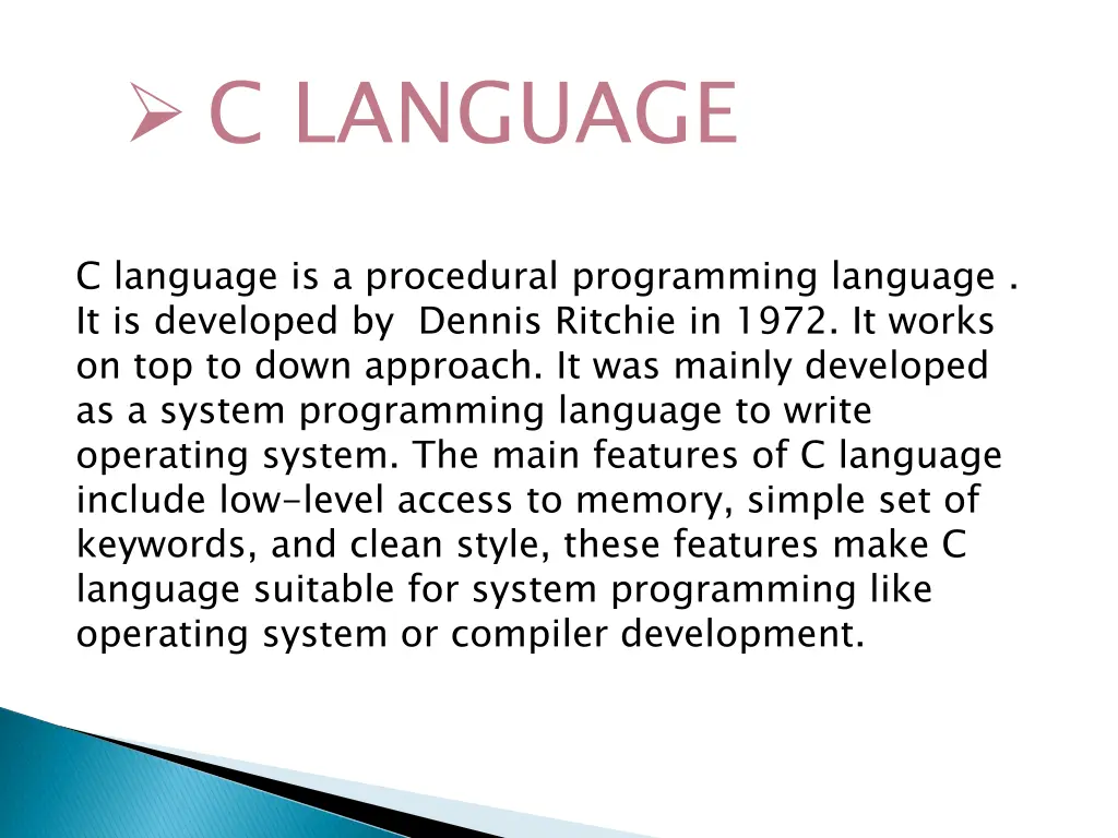 c language