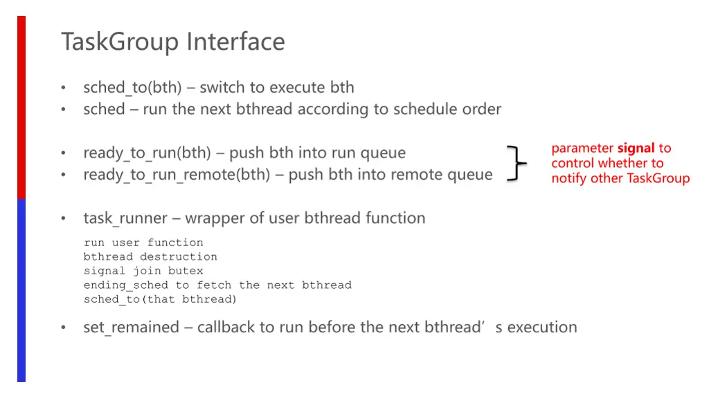 taskgroup interface