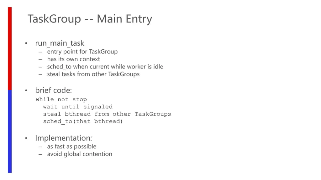 taskgroup main entry