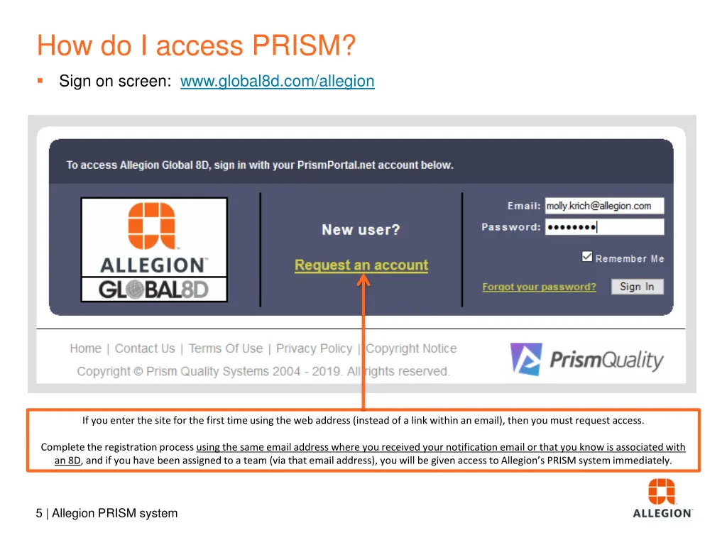 how do i access prism 1