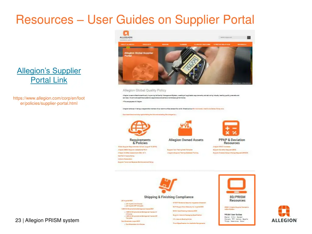 resources user guides on supplier portal