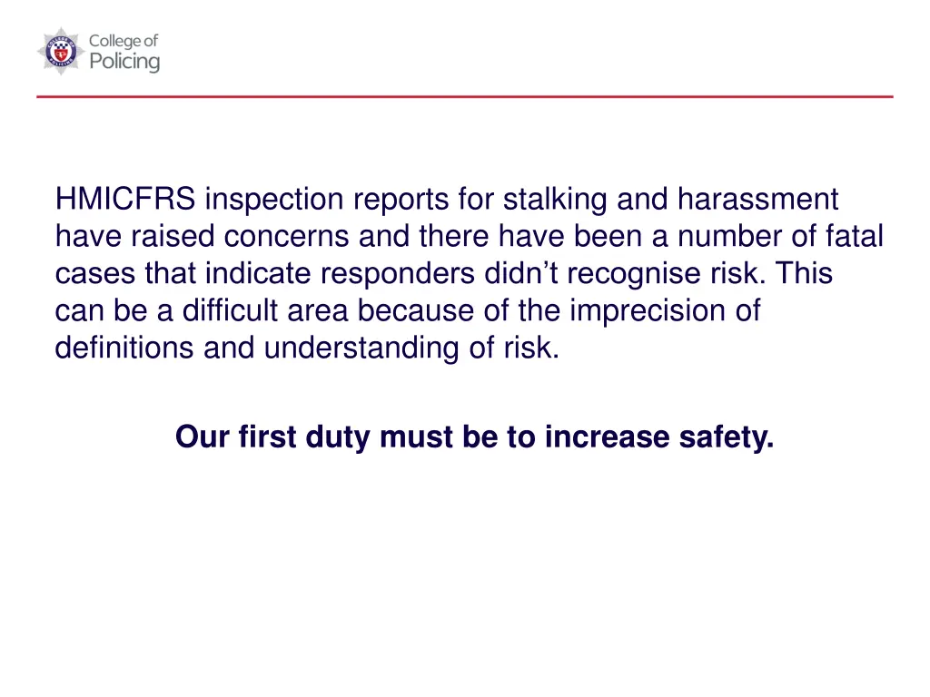 hmicfrs inspection reports for stalking