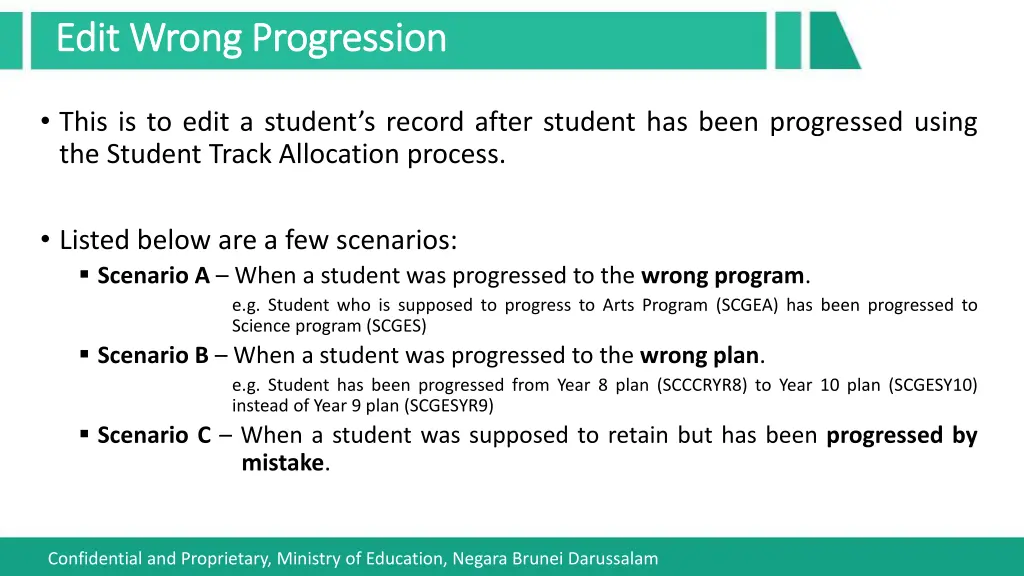 edit wrong progression edit wrong progression