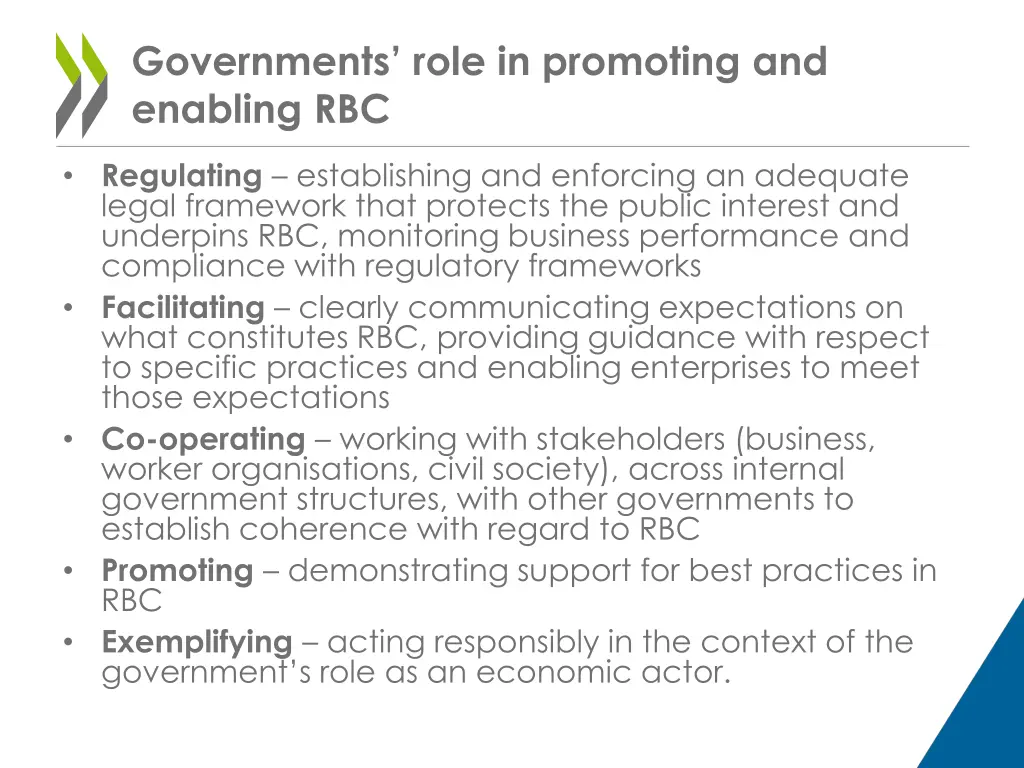 governments role in promoting and enabling rbc