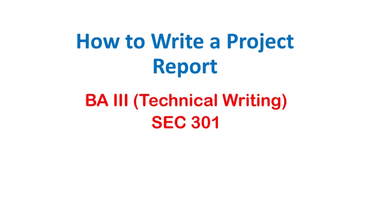 how to write a project report