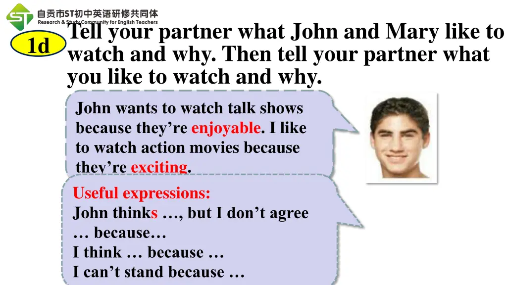 tell your partner what john and mary like