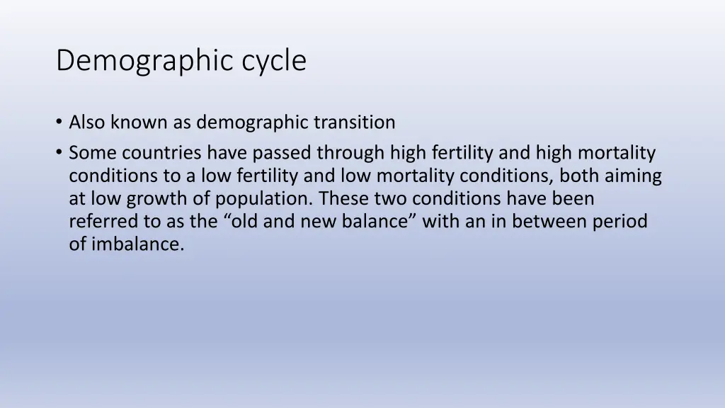 demographic cycle