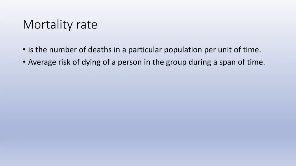 mortality rate