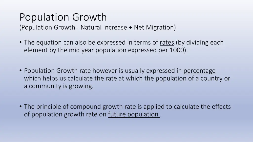 population growth population growth natural