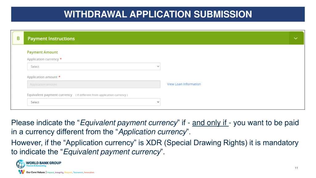 withdrawal application submission 1