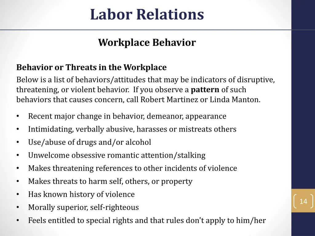 labor relations 12