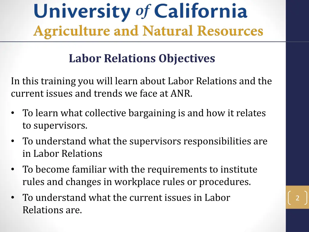 labor relations objectives