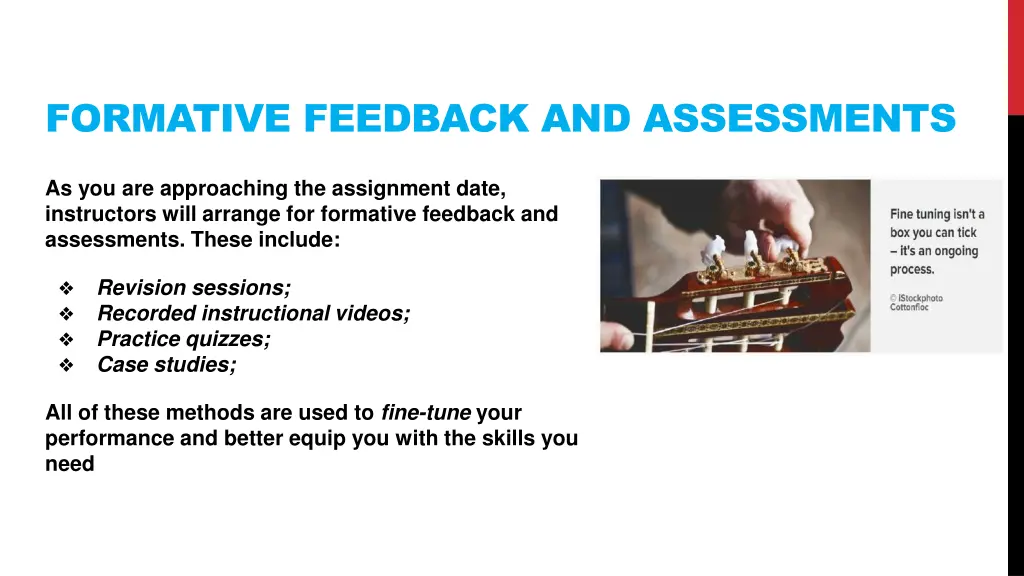 formative feedback and assessments